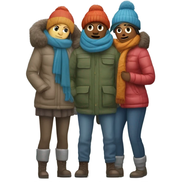 People shivering in the snow emoji