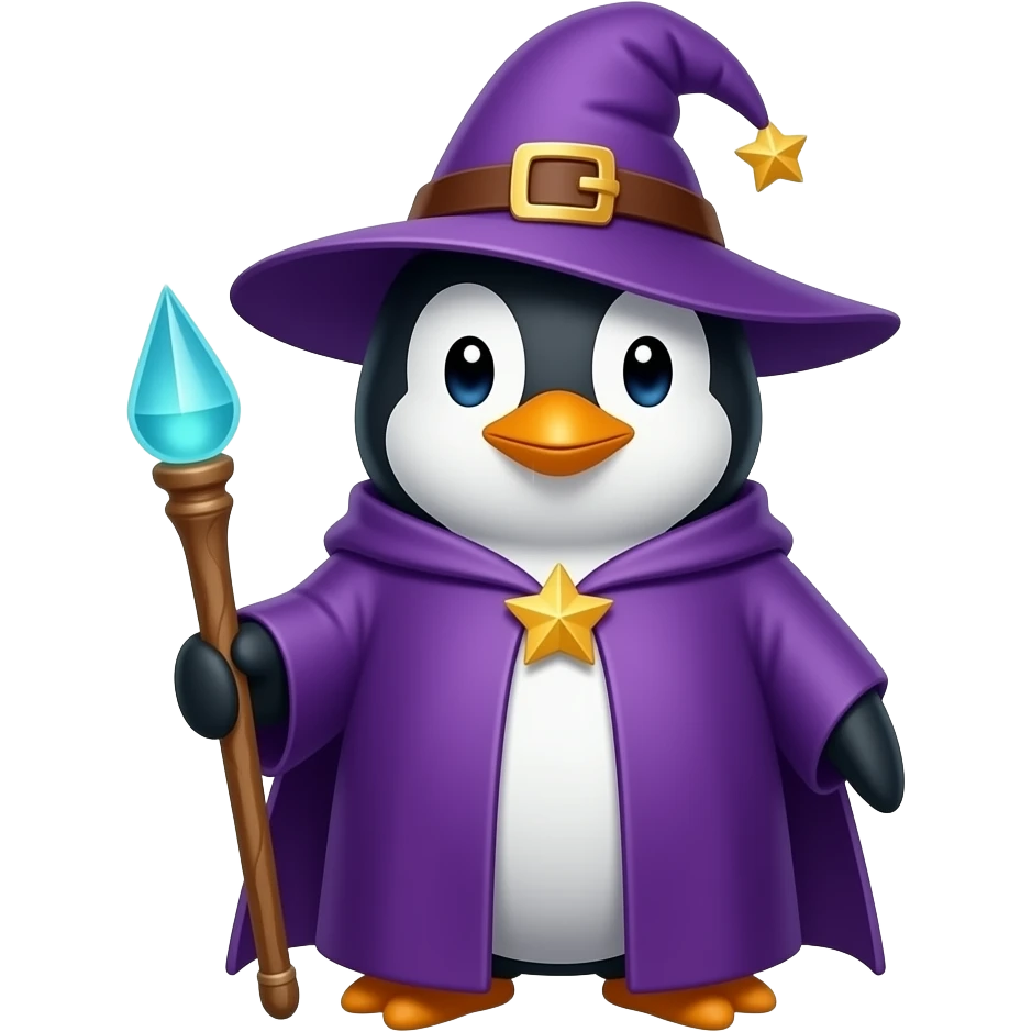 Penguin Wizard emoji