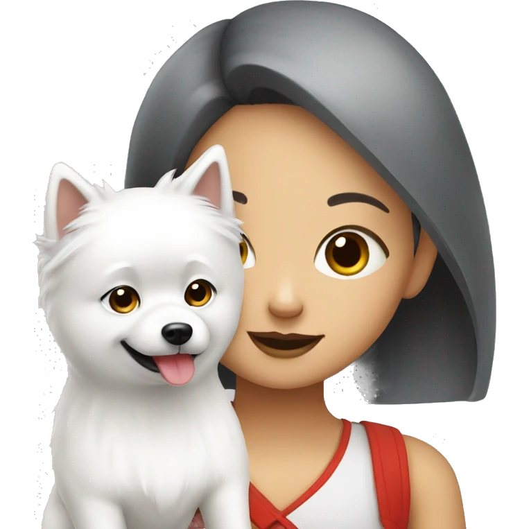 white spitz with asian girl emoji