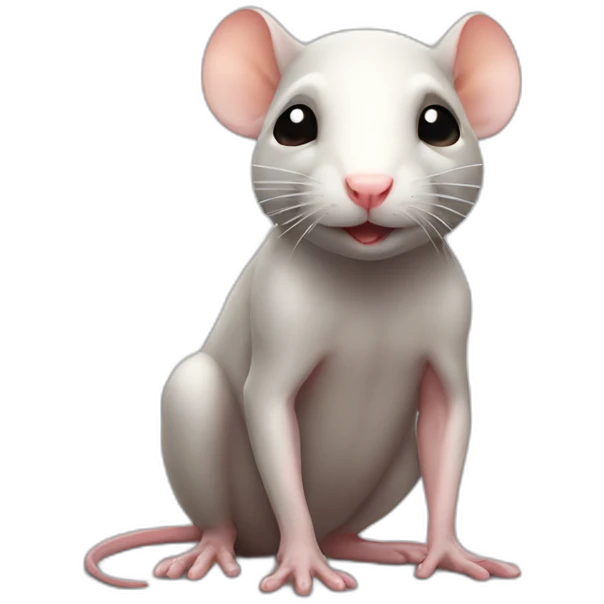 adorable naked rat emoji