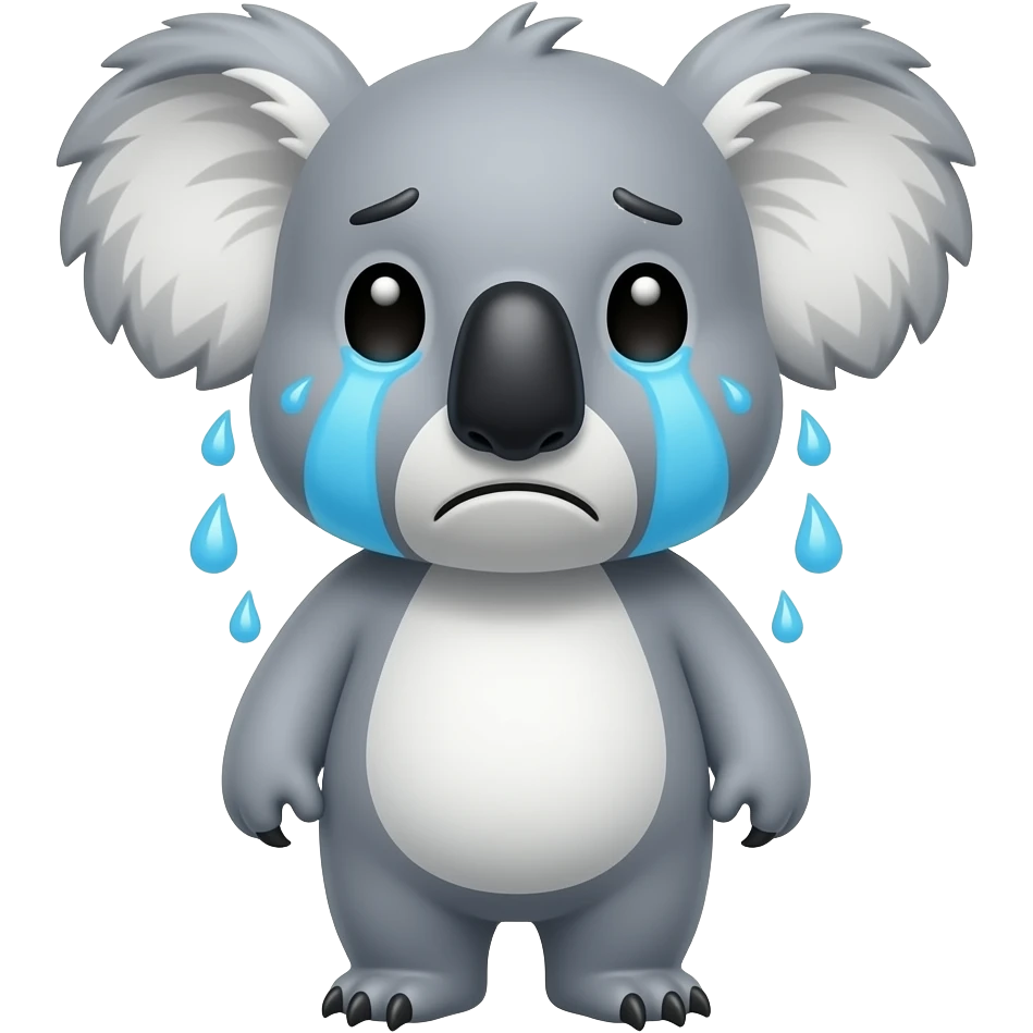 koala sad crying because of hippo bullying emoji