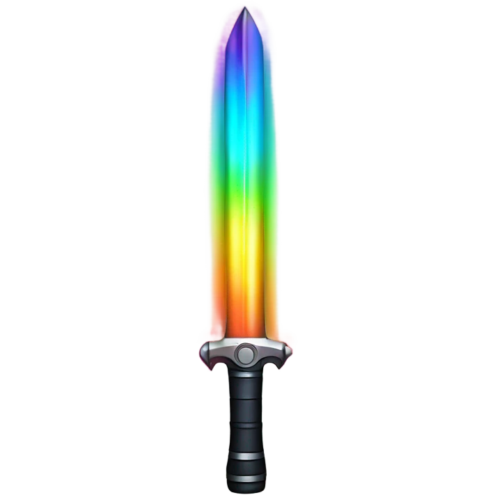 light saber sword with rainbow shiny ray blade emoji