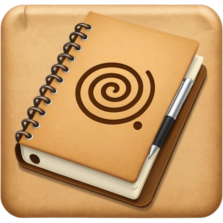 empaque de papel con una libreta anillada sobresaliendo emoji