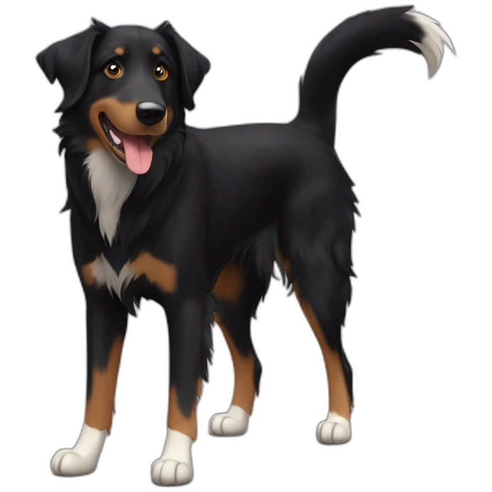 Beauceron crossbred border collie black with short hair no brown emoji