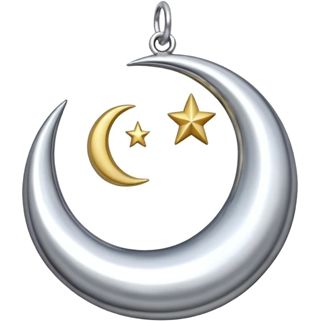 Moon charm – silver crescent moon
 emoji