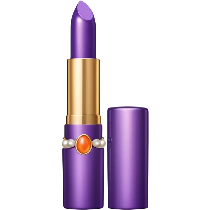 Ysl lipstick with lila orange pearl shells  emoji