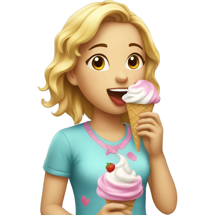 Girl licking icecream  emoji