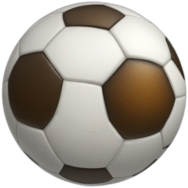 A mixture of a soccer ball and a face emoji