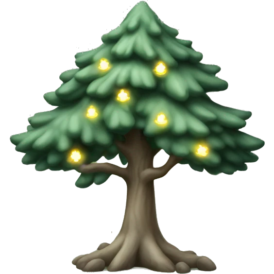 Sage green pine tree with chain lights  emoji