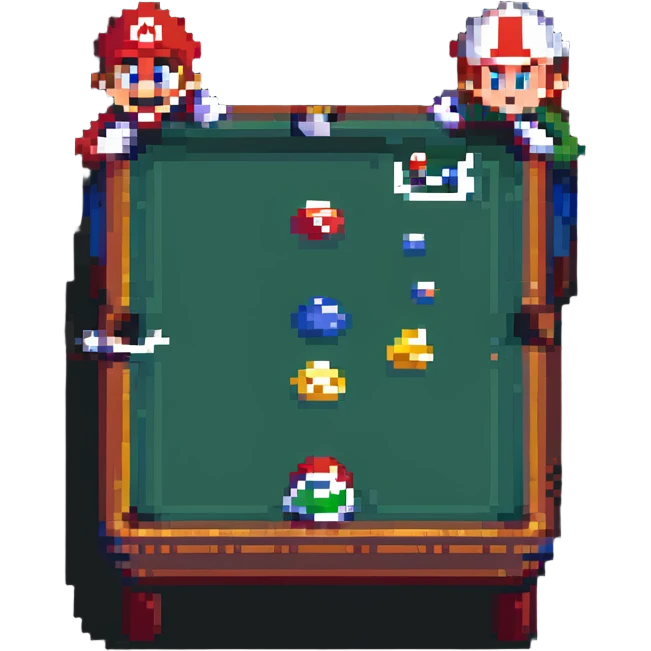 Super Mario shooting pool emoji