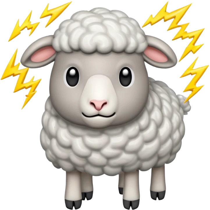 Sheep getting hit by lightning emoji