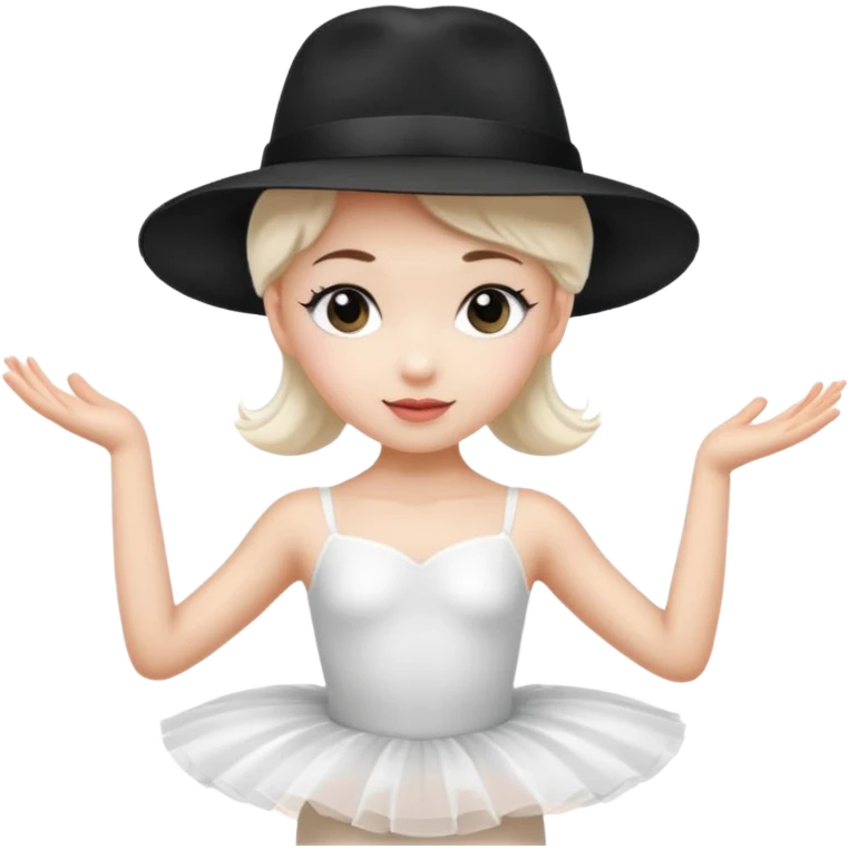 A balerina in with a gangster style emoji