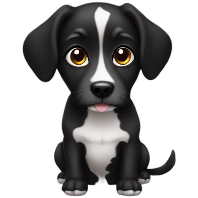 Black cute dog emoji