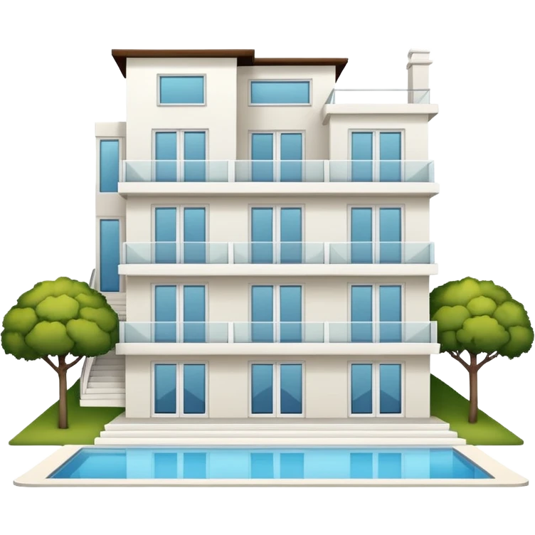 white 3 floor luxurious villa emoji