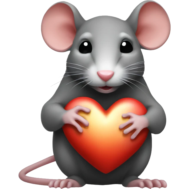 Rat holding a heart  emoji