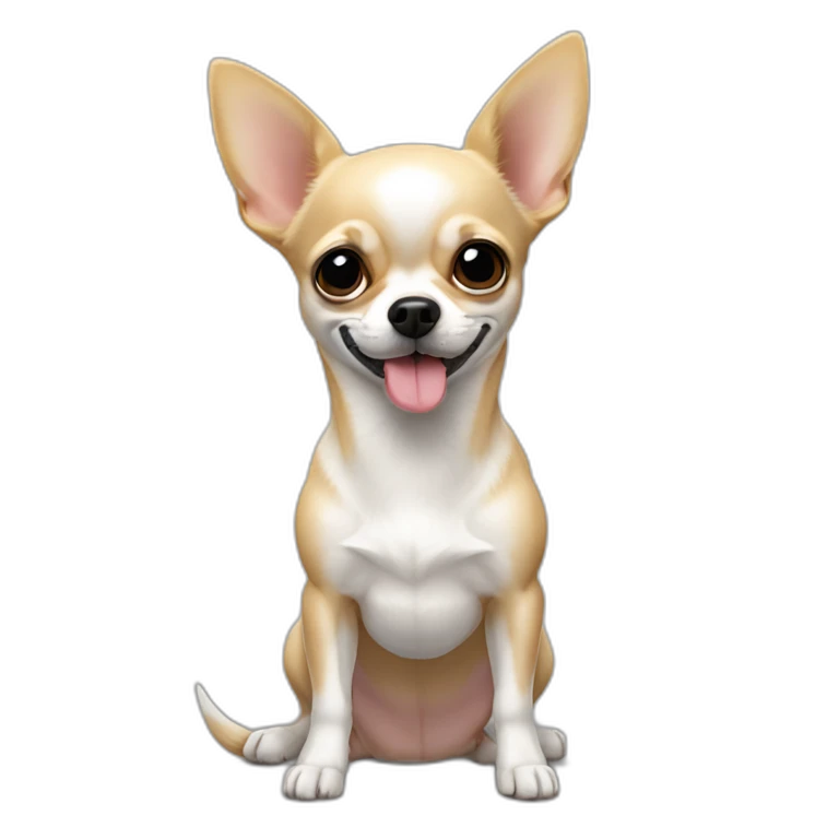 Chihuahua blanco muy gordo gracioso emoji