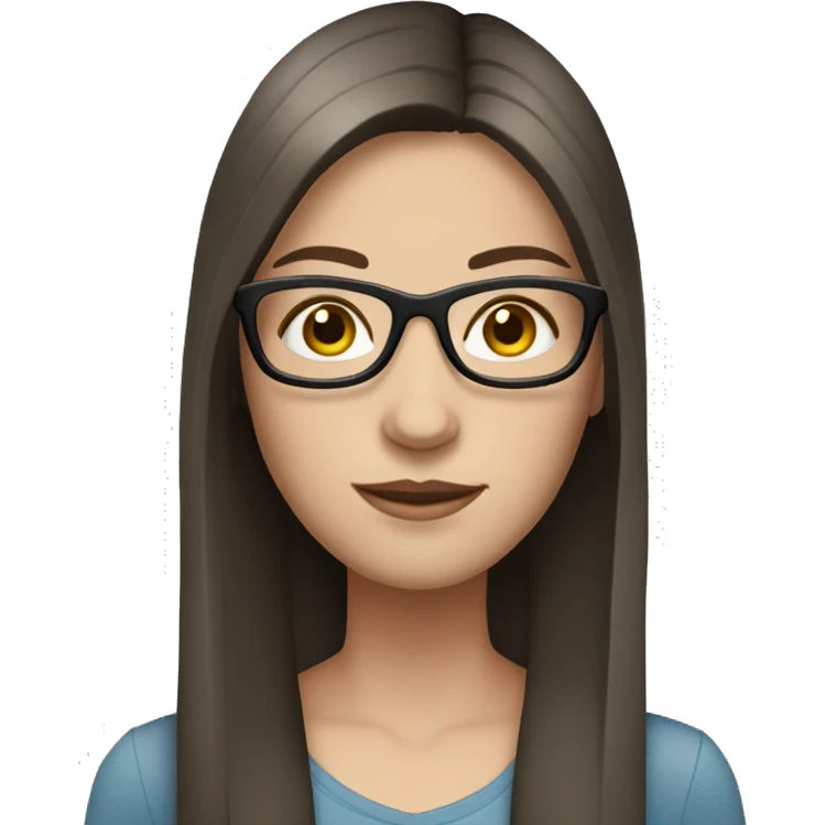 brunette girl with glasses and straight hair and pale skin emoji