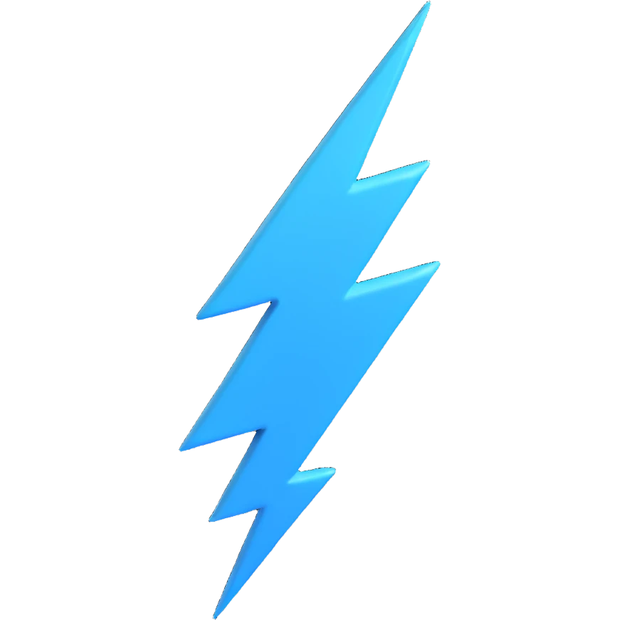 blue lightning bolt, 3D style emoji