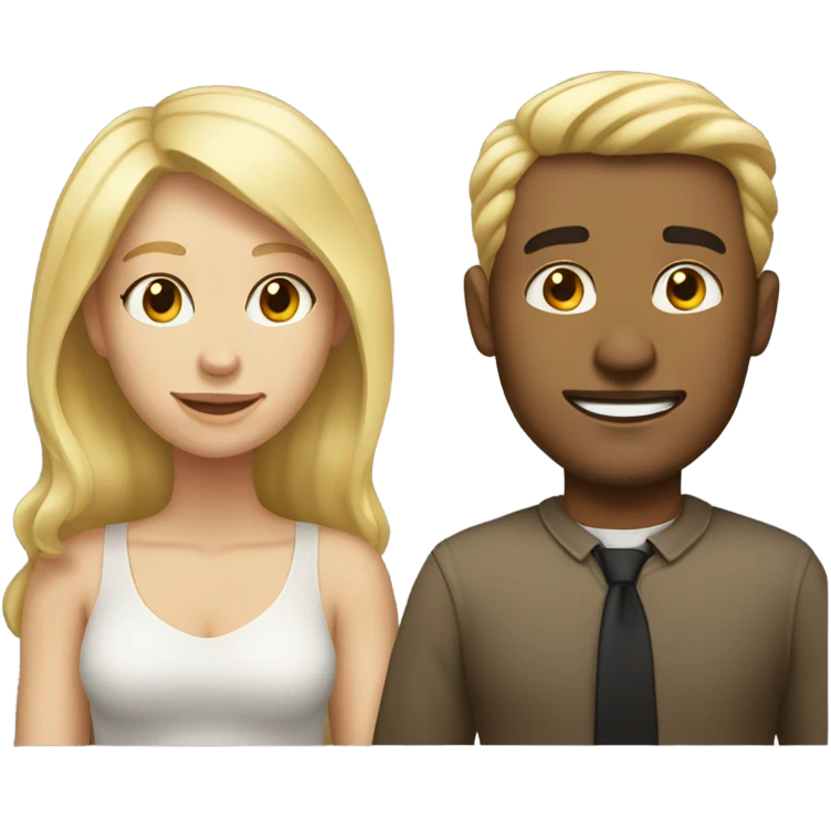 Lightskin man and blonde woman couple emoji