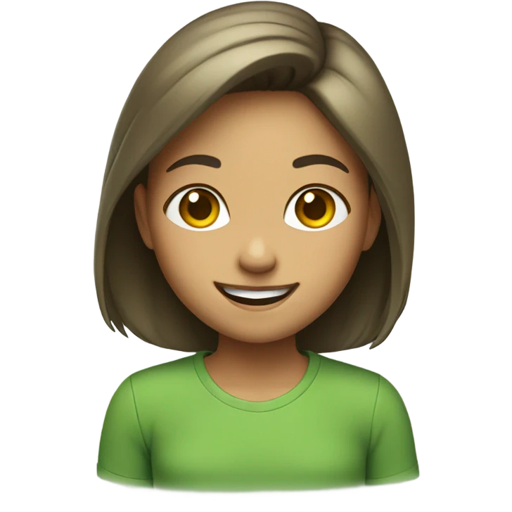 smiling girl in green shirt emoji
