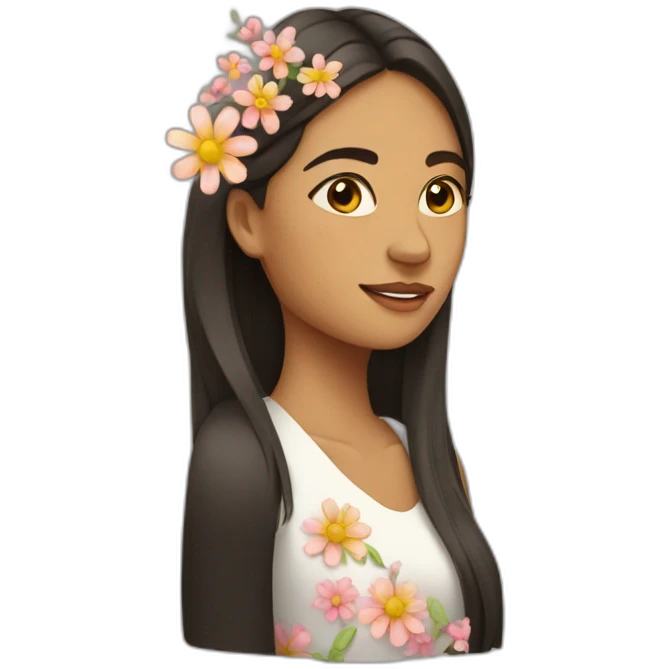Mujer come flores emoji