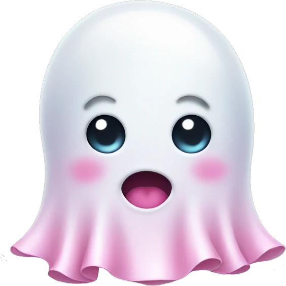 cute ghost with pink bow emoji