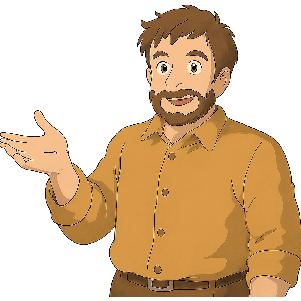 ghibli style man gesturing emoji