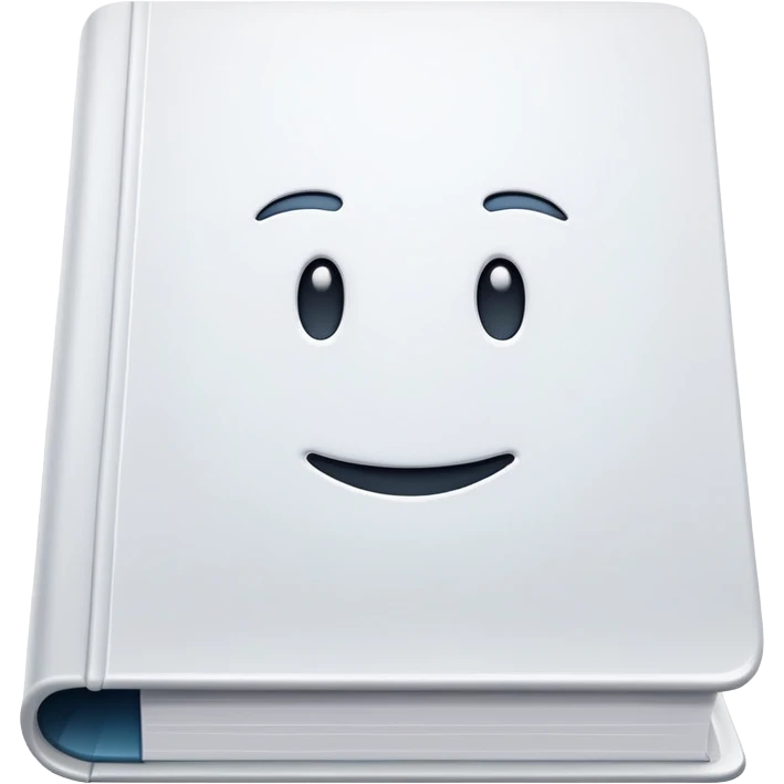 Realistic white book emoji