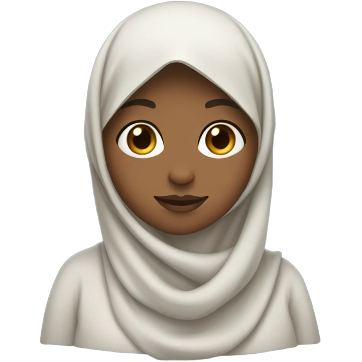 Girl with floaty hijab and some hair showing  emoji