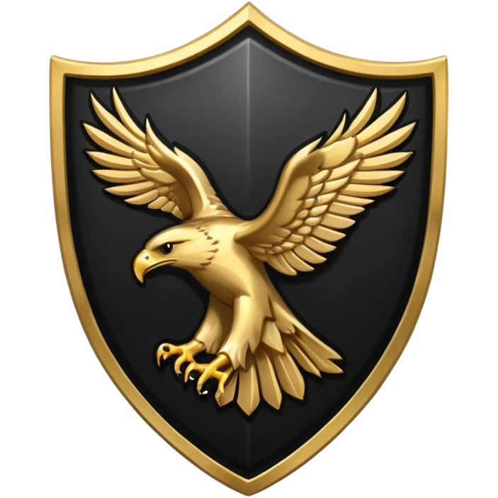 Hawk shield emblem in black and gold emoji