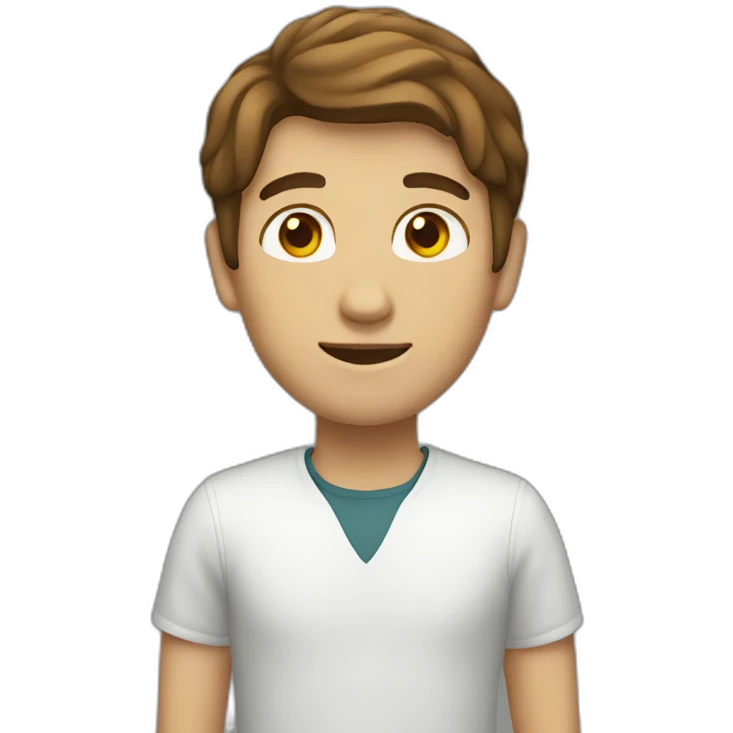 Person with brown hair tall white emoji