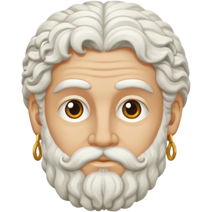 Emoji philosophe grec antique avec tout ce qui sont suivis donc les cheveux bouclés et tout ça quoi les cheveux blancs emoji