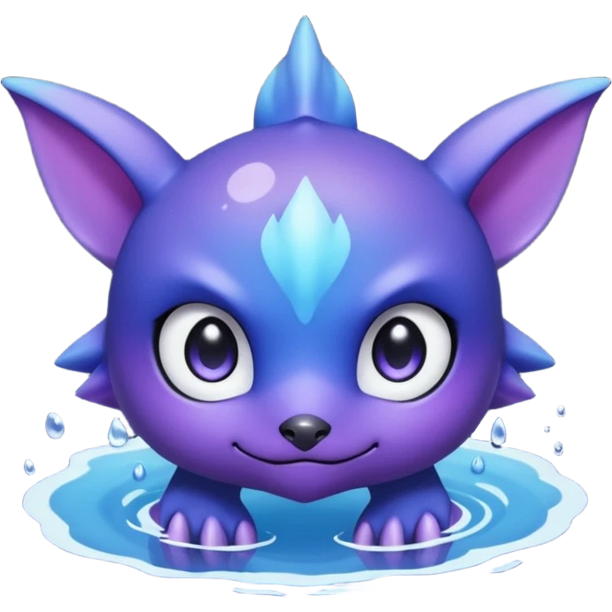 Kawaii Edgy Dark Pretty Beautiful Aesthetic Water-Gradient Fakémon-Digimon-creature emoji