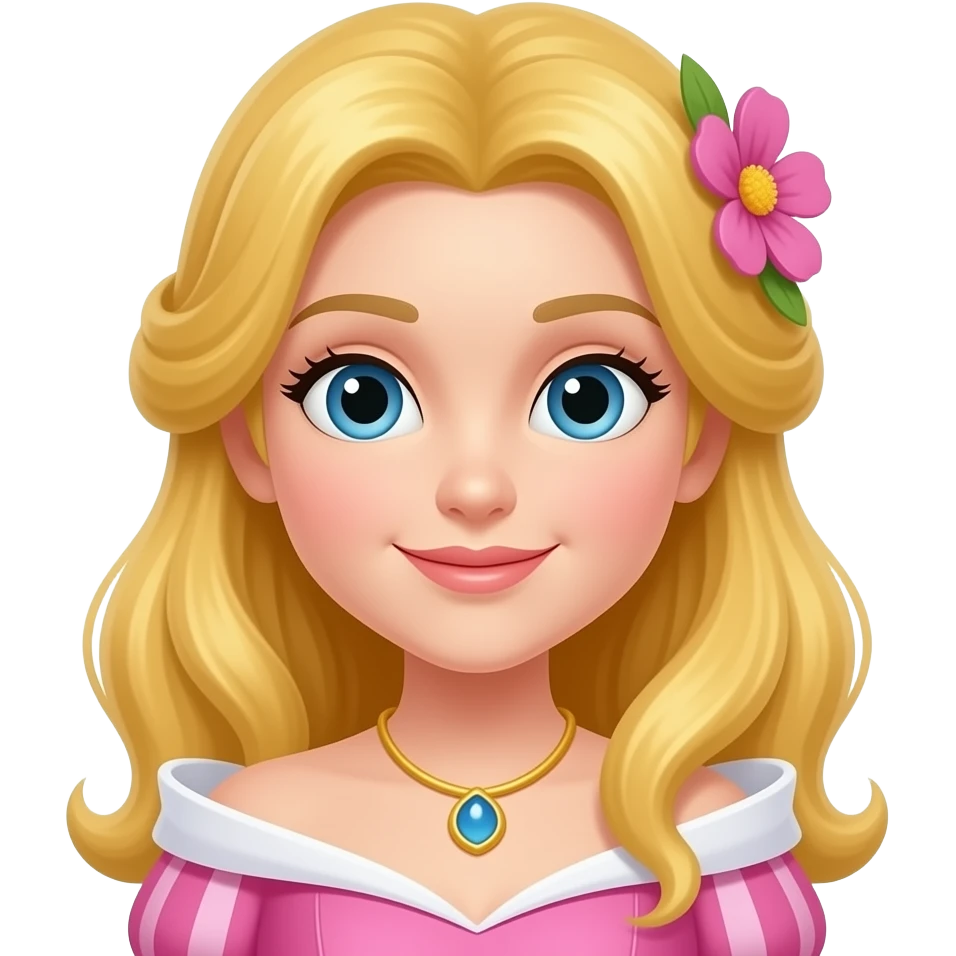 emoji of princess with flower in his hair emoji