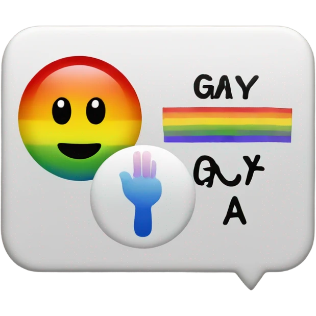 a sign saying "GAY" emoji