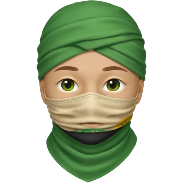 green bandana mask covering lower face emoji