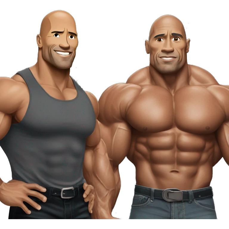 The rock and Arnold the bodybuilder emoji