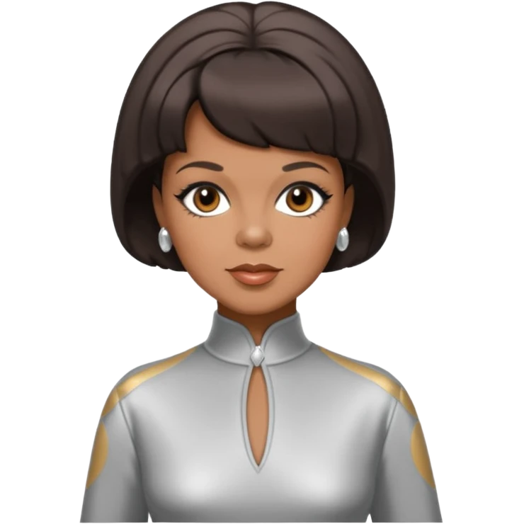 Florence Ballard from The Supremes with dark brown hair, silver outfit emoji