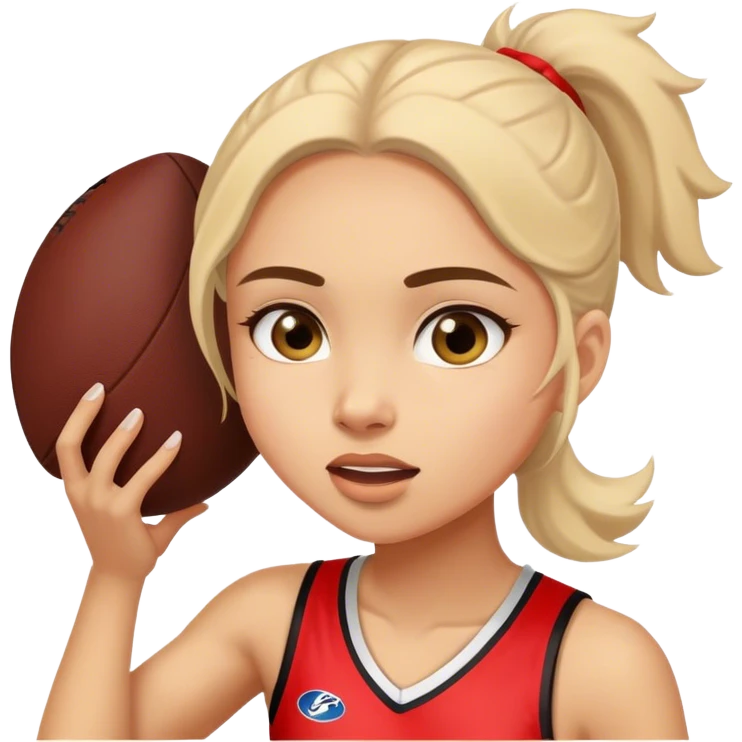 Girl playing afl emoji