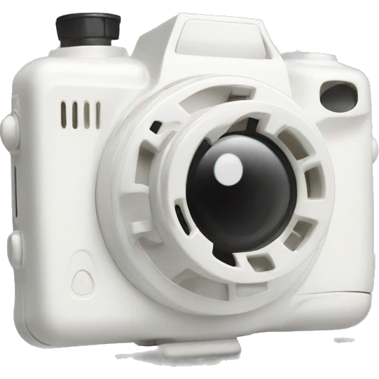 white  disposable camera with a happy face  emoji