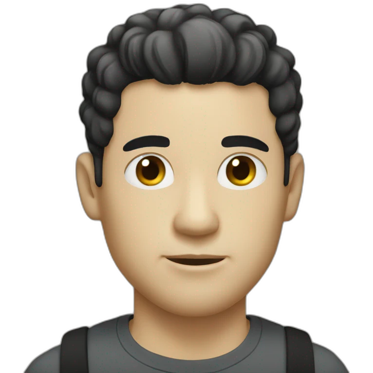 white guy black hair dinking straw emoji