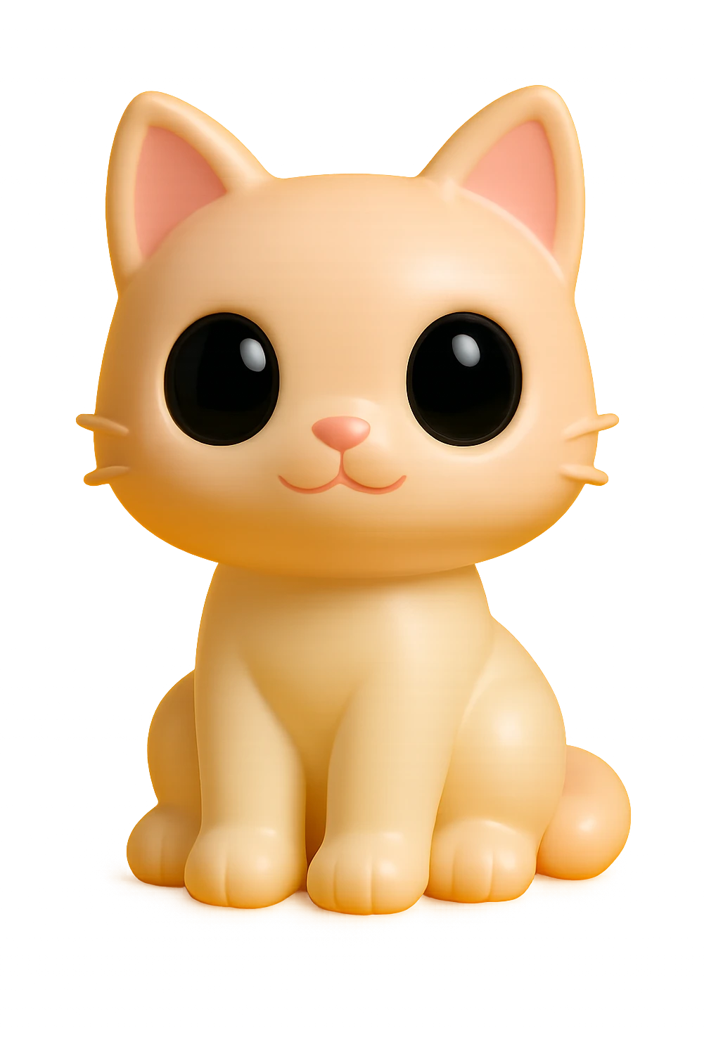 a cute cat vinyl figure with big eyes, sitting pose emoji
