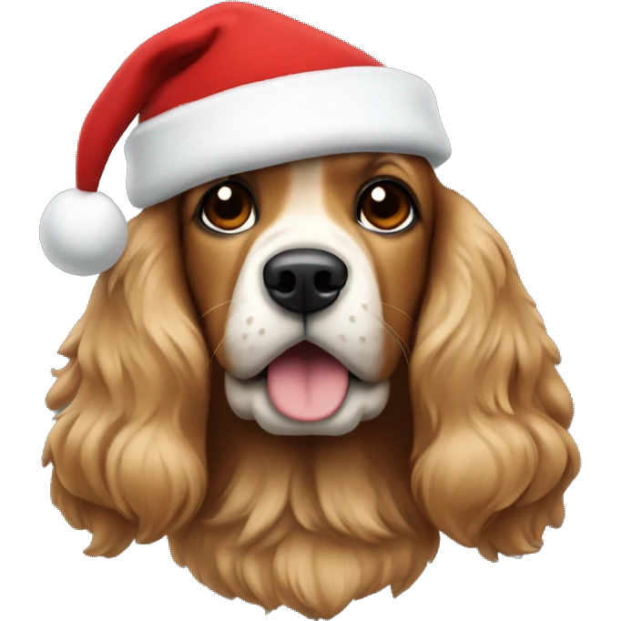 Cocker jack wearing a Christmas hat  emoji