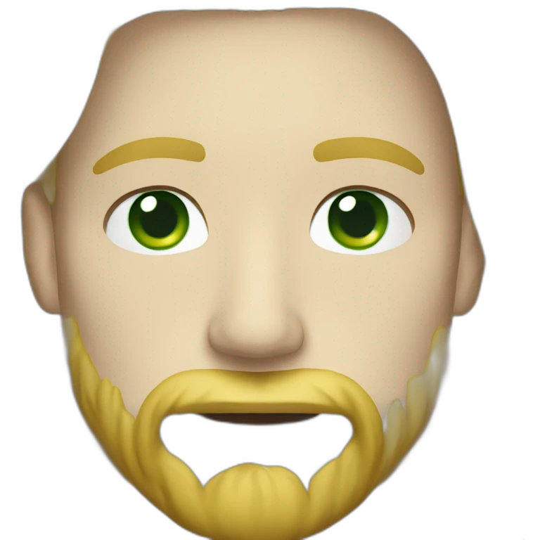 White man blonde beard green eyes emoji