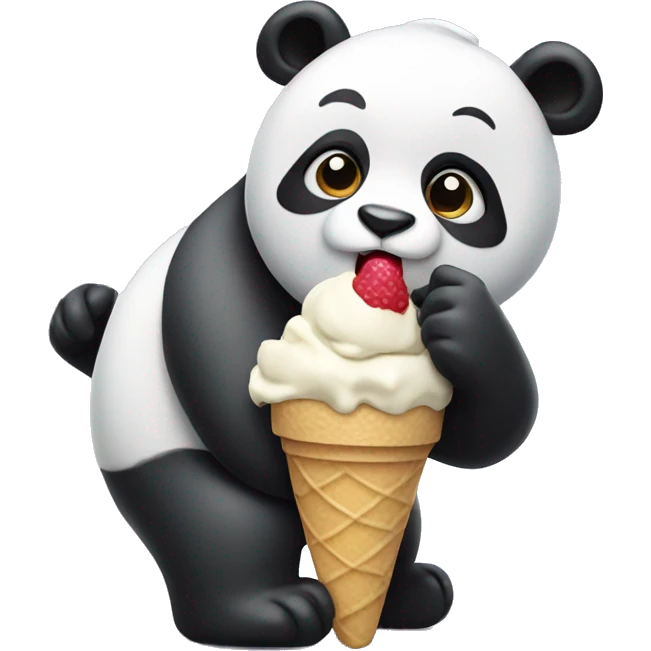 Panda eating ice cream emoji