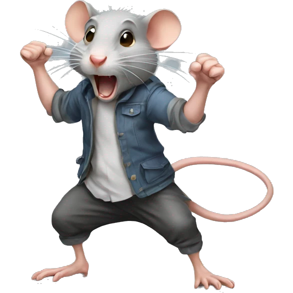 A fighting rat emoji