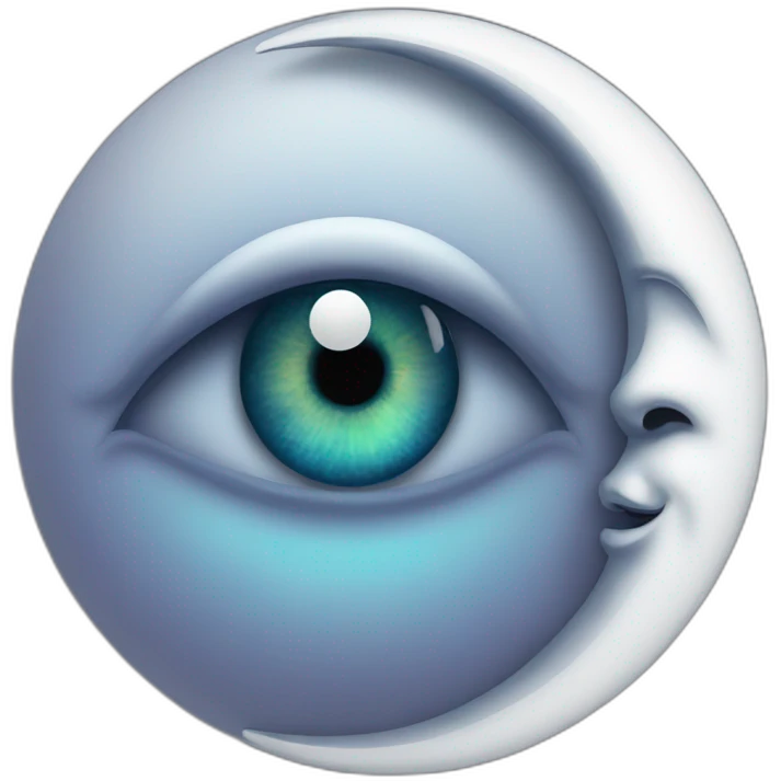 Crescent moon with eye emoji