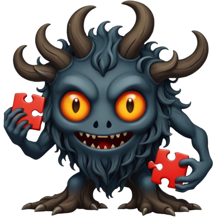 evil dark mysterious creature with puzzle emoji