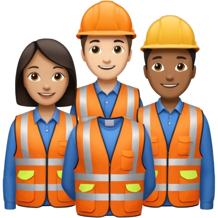 group of multiracial railway engineer  standing emoji