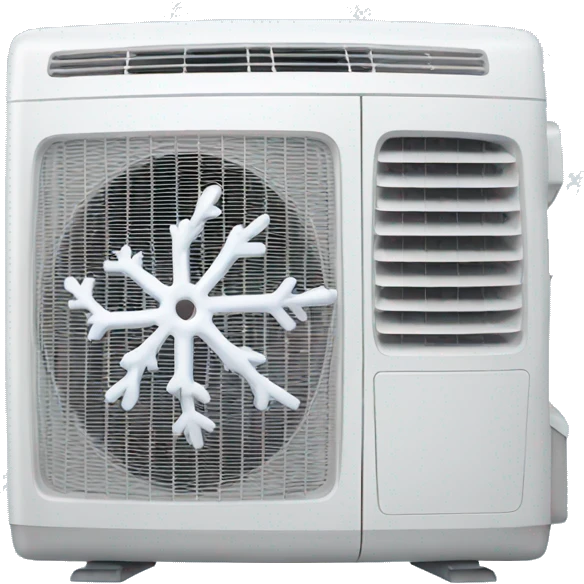 Air conditioner with snowflakes emoji